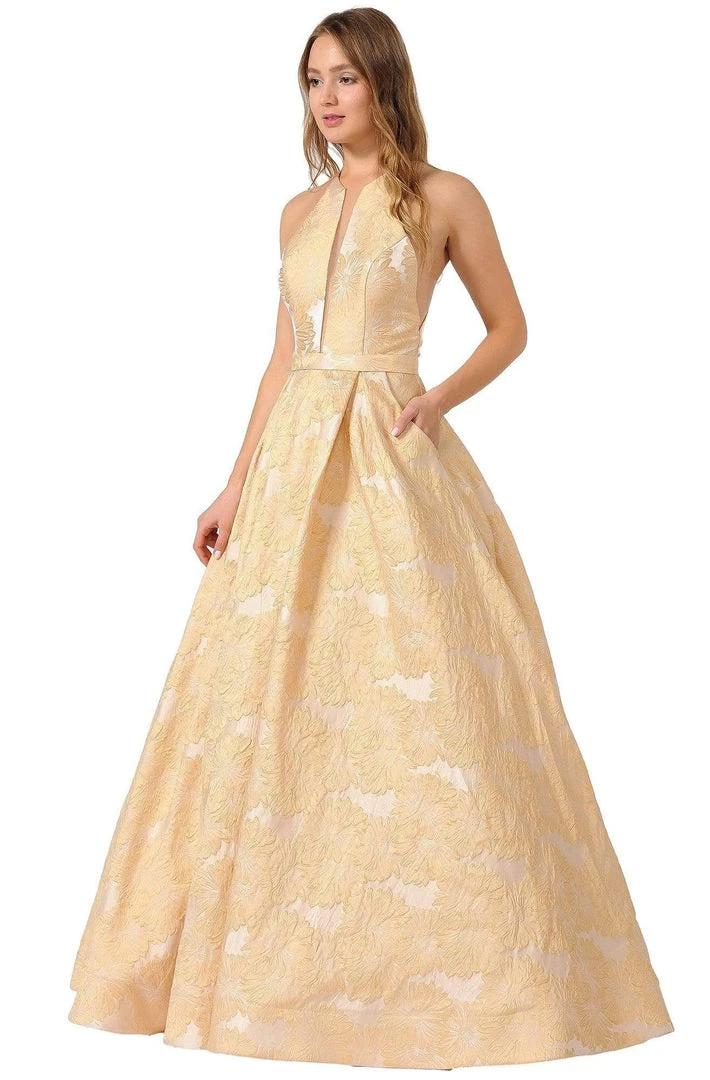 Poly USA - 8402 Sleeveless Halter Neck Ballgown Formal Gowns 6 Poly USA - 8402 Sleeveless Halter Neck Ballgown Formal Gowns