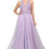 Formal Gowns Poly USA - 8412 Beaded Deep V-neck Ballgown With Strappy Back 1 Formal Gowns Poly USA - 8412 Beaded Deep V-neck Ballgown With Strappy Back