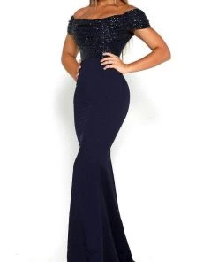 Portia And Scarlett - Mermaid Gown Appliqued Off Shoulder Gown Formal Gowns