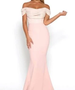 Portia And Scarlett - Mermaid Gown Appliqued Off Shoulder Gown Formal Gowns