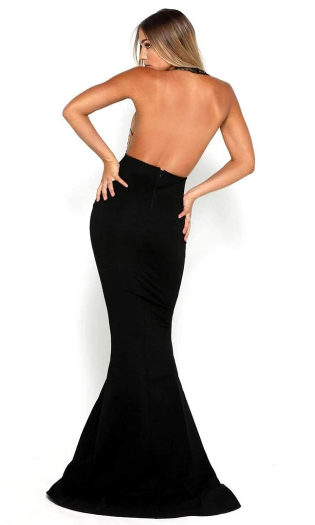 Formal Gowns Portia And Scarlett - Tasha Dress Plunging Halter Mermaid Dress 5 Formal Gowns Portia And Scarlett - Tasha Dress Plunging Halter Mermaid Dress