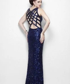 Primavera Couture - 1101 Sequined V-neck Dress 13 Primavera Couture - 1101 Sequined V-neck Dress