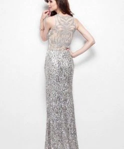 Primavera Couture - 1121 Embellished Sleeveless Long Dress With Slit Formal Gowns