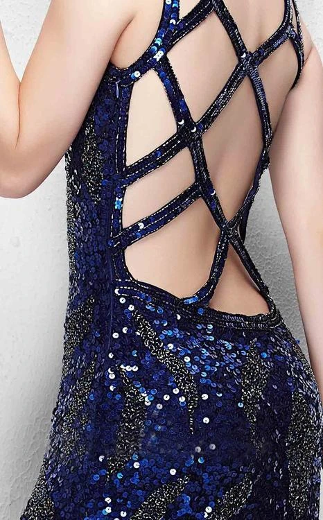 Formal Gowns Primavera Couture - 1151 Iridescent High Slit V-Neck Gown 5 Formal Gowns Primavera Couture - 1151 Iridescent High Slit V-Neck Gown