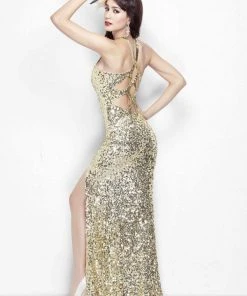 Primavera Couture - 1152 Sparkling Sequin High Slit Evening Gown