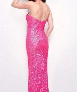Formal Gowns Primavera Couture - 1253 Strapless Sequined Sweetheart Sheath Dress 9 Formal Gowns Primavera Couture - 1253 Strapless Sequined Sweetheart Sheath Dress
