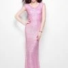 Formal Gowns Primavera Couture - 1254 Sequined Scoop Neck Fitted Dress
