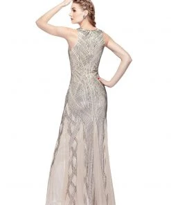 Formal Gowns Primavera Couture - 1271 Geo-Outlined Sleeveless Sheath Gown