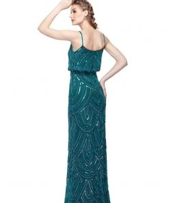 Formal Gowns Primavera Couture - 1274 Scallop Motif Sheath Evening Dress 5 Formal Gowns Primavera Couture - 1274 Scallop Motif Sheath Evening Dress