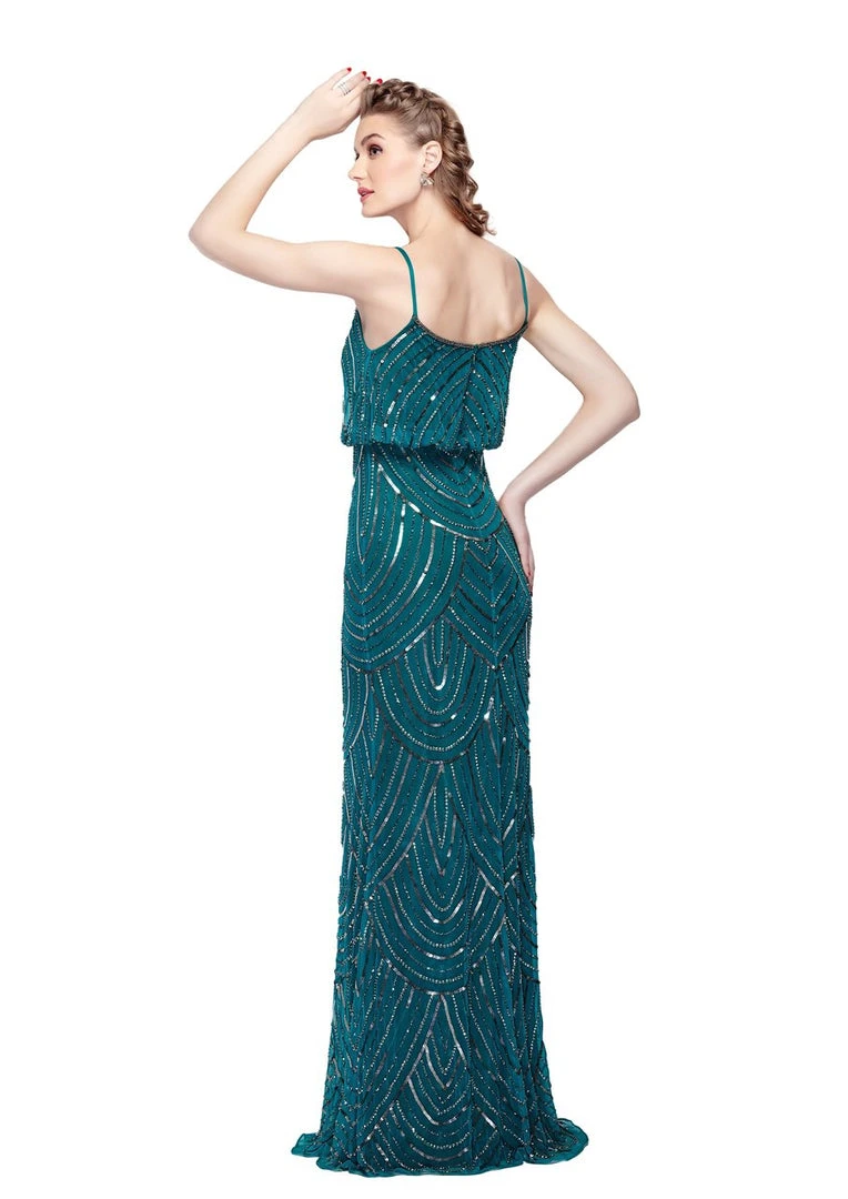 Formal Gowns Primavera Couture - 1274 Scallop Motif Sheath Evening Dress 4 Formal Gowns Primavera Couture - 1274 Scallop Motif Sheath Evening Dress