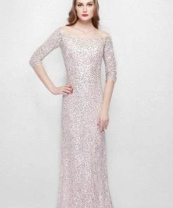Primavera Couture - 1275 Off Shoulder Sparkly Sequined Evening Dress Formal Gowns