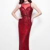 Formal Gowns Primavera Couture - 1528 Sequined Illusion Bateau Sheath Dress 2 Formal Gowns Primavera Couture - 1528 Sequined Illusion Bateau Sheath Dress