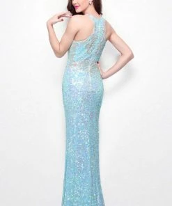 Formal Gowns Primavera Couture - 1574 Sequined Sheath Long Dress