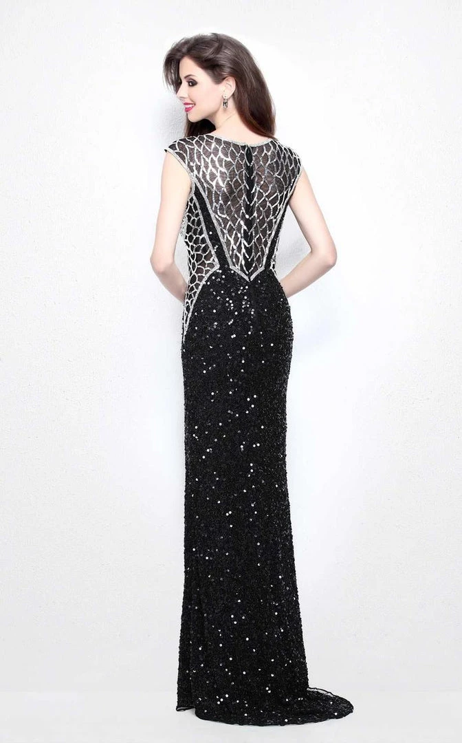 Formal Gowns Primavera Couture - 1584 Shimmering Illusion High Slit Evening Dress 6 Formal Gowns Primavera Couture - 1584 Shimmering Illusion High Slit Evening Dress