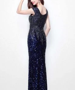 Primavera Couture - 1585 Illusion Scoop Neck Sheath Dress 7 Primavera Couture - 1585 Illusion Scoop Neck Sheath Dress