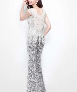 Primavera Couture - 1585 Illusion Scoop Neck Sheath Dress 9 Primavera Couture - 1585 Illusion Scoop Neck Sheath Dress