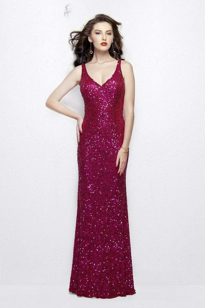 Formal Gowns Primavera Couture - 1764 Sleeveless Sequined V-Neck Gown 7 Formal Gowns Primavera Couture - 1764 Sleeveless Sequined V-Neck Gown