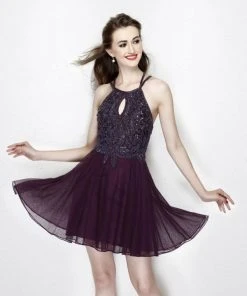 Primavera Couture - 1921 Beaded Halter A-line Dress Cocktail Dresses 10 Primavera Couture - 1921 Beaded Halter A-line Dress Cocktail Dresses