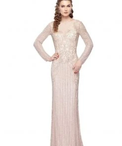 Formal Gowns Primavera Couture - 1966 Adorned Illusion Long Sleeve Gown