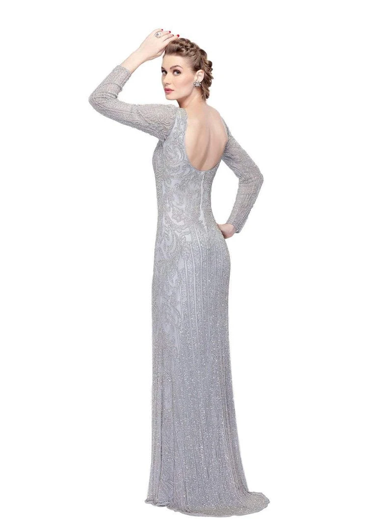 Formal Gowns Primavera Couture - 1966 Adorned Illusion Long Sleeve Gown 6 Formal Gowns Primavera Couture - 1966 Adorned Illusion Long Sleeve Gown