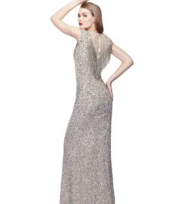 Primavera Couture - 1967 Cap Sleeve Illusion Sequined Gown