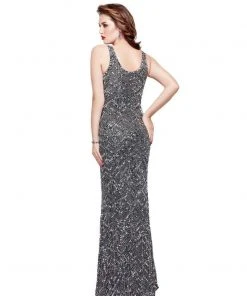 Primavera Couture - 1970 Embellished V-neck Sheath Dress
