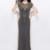 Primavera Couture - 1976 Bedazzled Illusion Jewel Sheath Dress