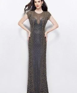 Primavera Couture - 1976 Bedazzled Illusion Jewel Sheath Dress