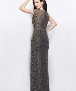 Primavera Couture - 1976 Bedazzled Illusion Jewel Sheath Dress