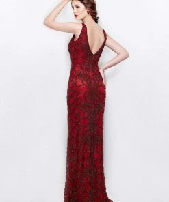 Formal Gowns Primavera Couture - 1978 Beaded V-neck Sheath Dress