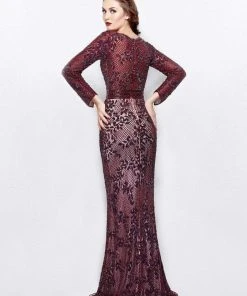 Formal Gowns Primavera Couture - 1990 Sequin Deep V-neck Sheath Dress