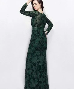 Formal Gowns Primavera Couture - 1990 Sequin Deep V-neck Sheath Dress