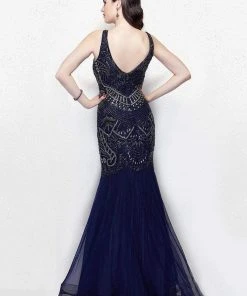 Formal Gowns Primavera Couture - 3001 Embellished V-neck Trumpet Dress 9 Formal Gowns Primavera Couture - 3001 Embellished V-neck Trumpet Dress