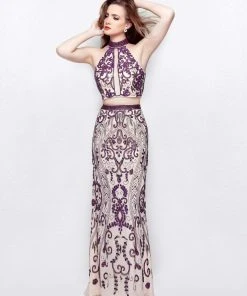 Primavera Couture - 3023 Two-Piece Halter Evening Gown 8 Primavera Couture - 3023 Two-Piece Halter Evening Gown