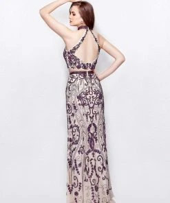 Primavera Couture - 3023 Two-Piece Halter Evening Gown 9 Primavera Couture - 3023 Two-Piece Halter Evening Gown