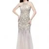 Primavera Couture - 3033 Embellished High Halter Trumpet Dress Formal Gowns