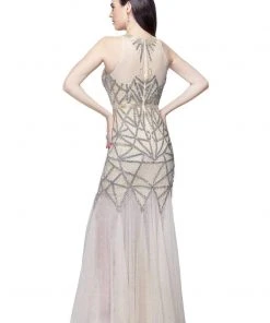 Primavera Couture - 3033 Embellished High Halter Trumpet Dress Formal Gowns