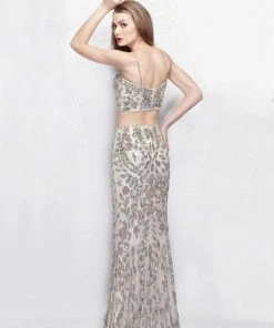Primavera Couture - 3041 Two-Piece Shimmering Beaded Evening Gown