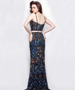 Primavera Couture - 3041 Two-Piece Shimmering Beaded Evening Gown