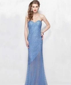 Formal Gowns Primavera Couture - 3045 Strapless Swirl Suffused Evening Gown