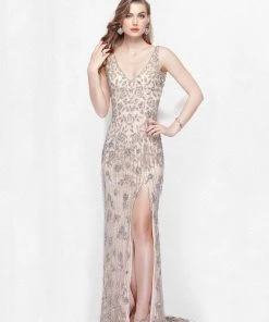 Primavera Couture - 3046 Posh Bejeweled Sleeveless Evening Gown Formal Gowns