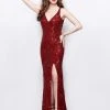 Primavera Couture - 3047 Sequined V Neck Evening Gown Formal Gowns 1 Primavera Couture - 3047 Sequined V Neck Evening Gown Formal Gowns