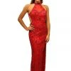 Formal Gowns Primavera Couture - 3050 Glimmering Halter Beaded Evening Gown 2 Formal Gowns Primavera Couture - 3050 Glimmering Halter Beaded Evening Gown