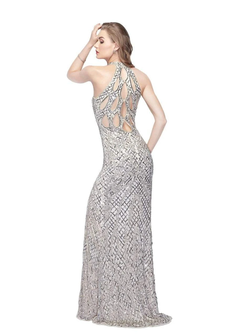 Primavera Couture - 3059 Halter Sequined Fancy Back Evening Gown 6 Primavera Couture - 3059 Halter Sequined Fancy Back Evening Gown
