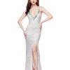 Primavera Couture - 3060 Deep V-Neck Sequined Strappy Back Gown 2 Primavera Couture - 3060 Deep V-Neck Sequined Strappy Back Gown