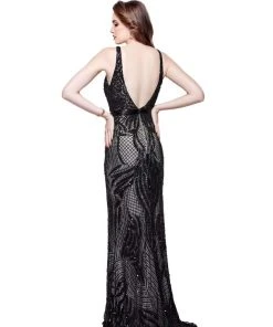Formal Gowns Primavera Couture - 3061 Sleeveless Sequined Sheath Gown
