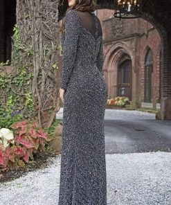 Formal Gowns Primavera Couture - 3180 Sequined Long Sleeves Evening Gown