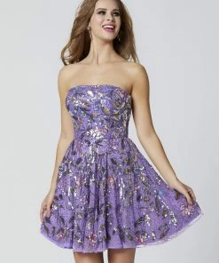 Primavera Couture - 3345 Embellished Strapless A-line Cocktail Dress