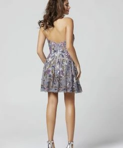 Primavera Couture - 3345 Embellished Strapless A-line Cocktail Dress