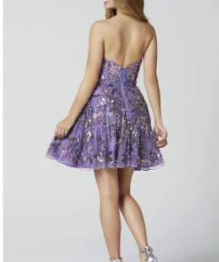 Primavera Couture - 3345 Embellished Strapless A-line Cocktail Dress